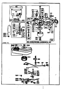 Air Cleaner And Carburetor Assembly Diagram and Parts List for 81700-81797 0110 - 0168 Briggs and Stratton Engine